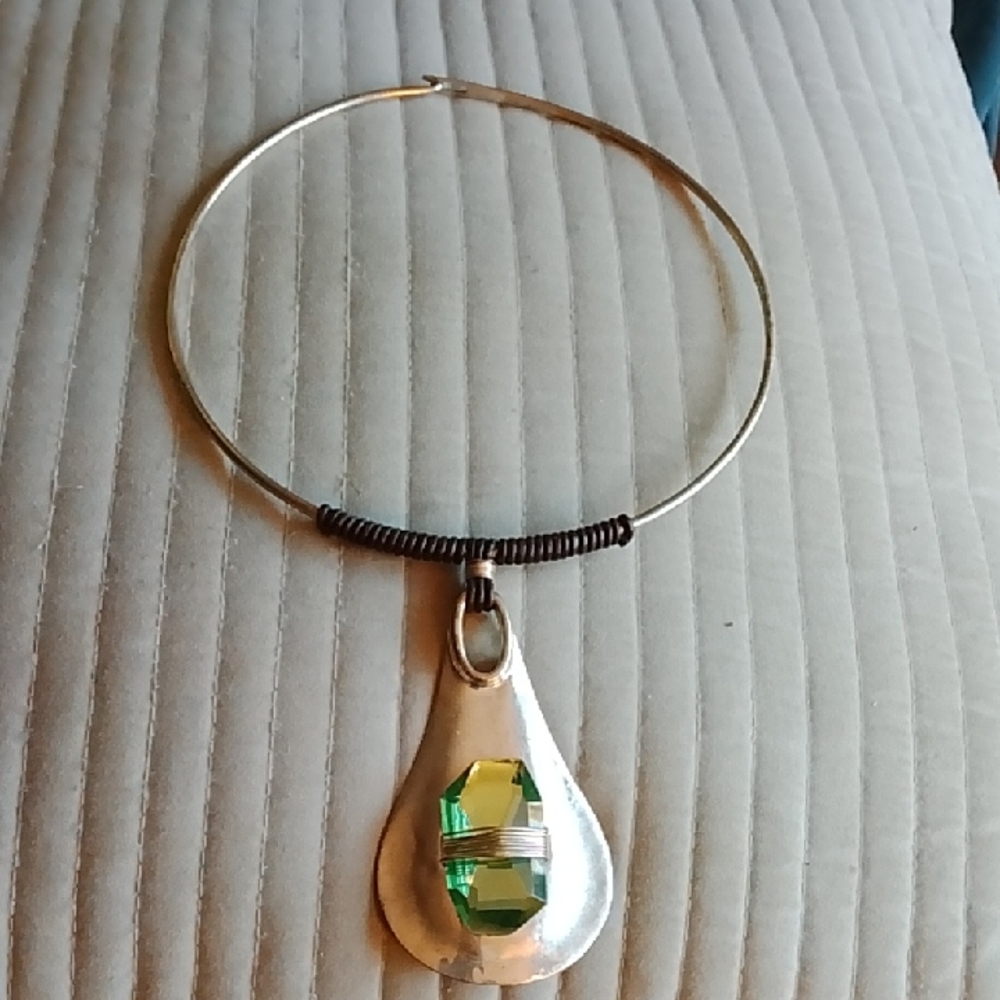 Robert Lee Morris Silver Necklace with Green Gemstone
